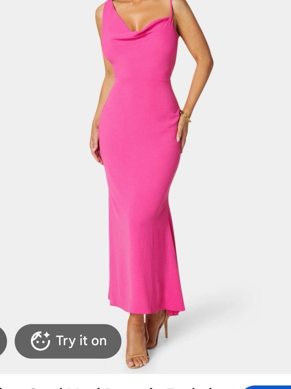 bebe Fuchsia Pink Cowl Dress